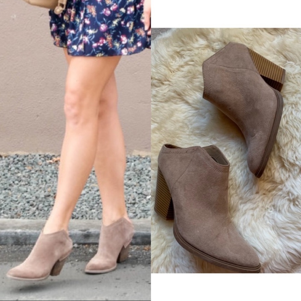 DV Almond Stella Judges Open-Back Bootie Mules